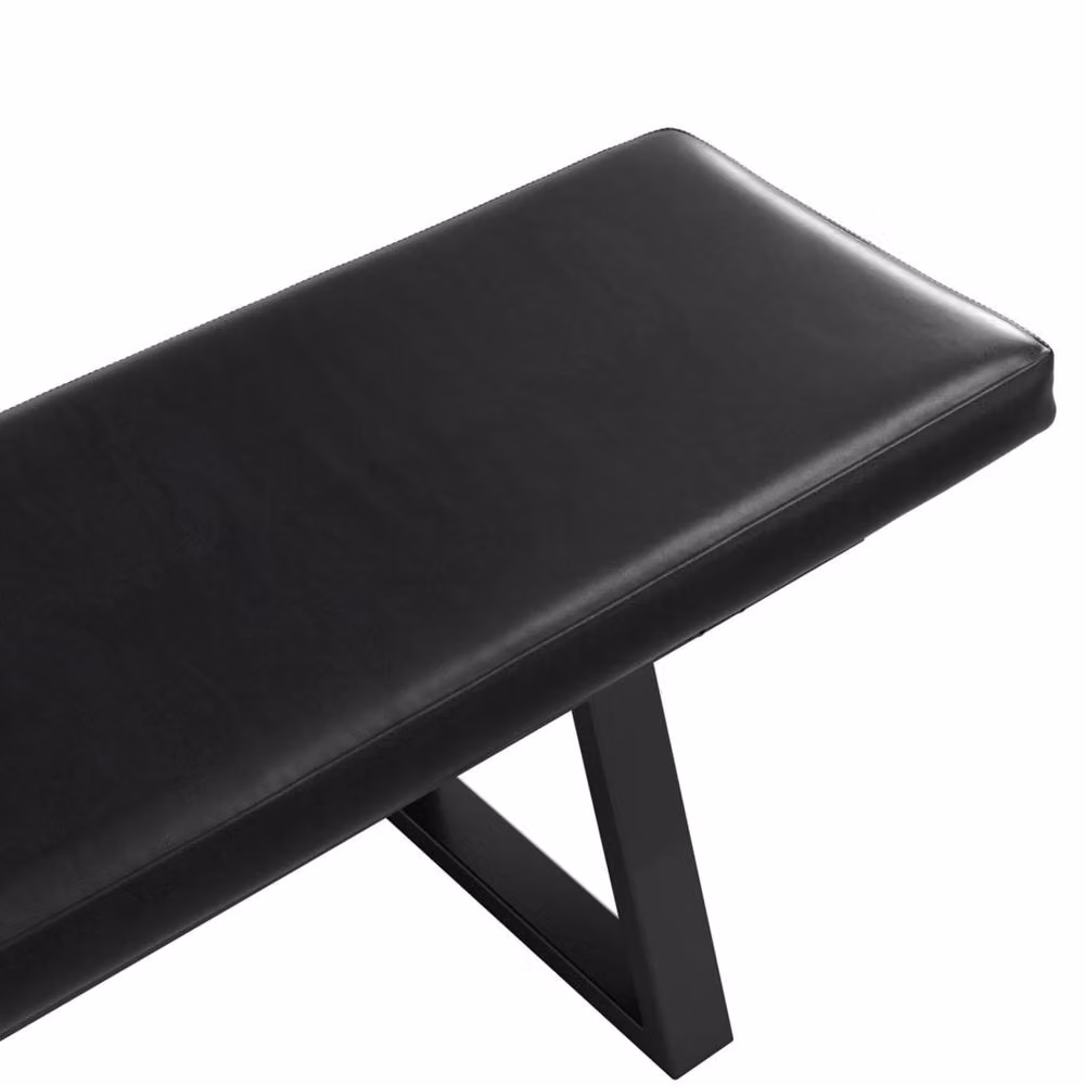 Wyld Haus Balbriggan Black Faux Leather Bench W: 180 cm, D: 34 cm, H: 45 cm – 3