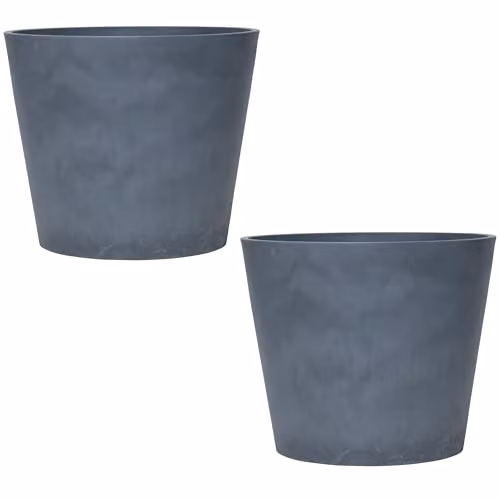 Garden Gear Dark Grey Stone Effect Planters for Indoor and Outdoor Use, Diameter: 30.5 cm, Height: 25.5 cm – 1
