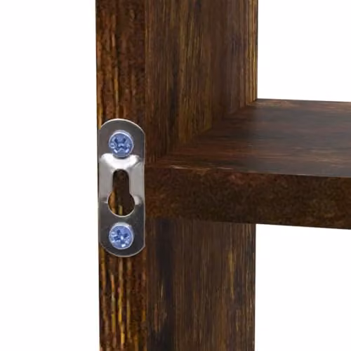 vidaXL Wall Mounted Display Shelf with 8 Compartments in Smoked Oak Brown – 4