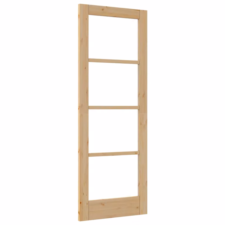 Berkfield Orkdal Rustic Solid Wood Pine Interior Swing Door with Glass, Brown/Multicolour, W: 73.5 cm, H: 198.5 cm, D: 4 cm