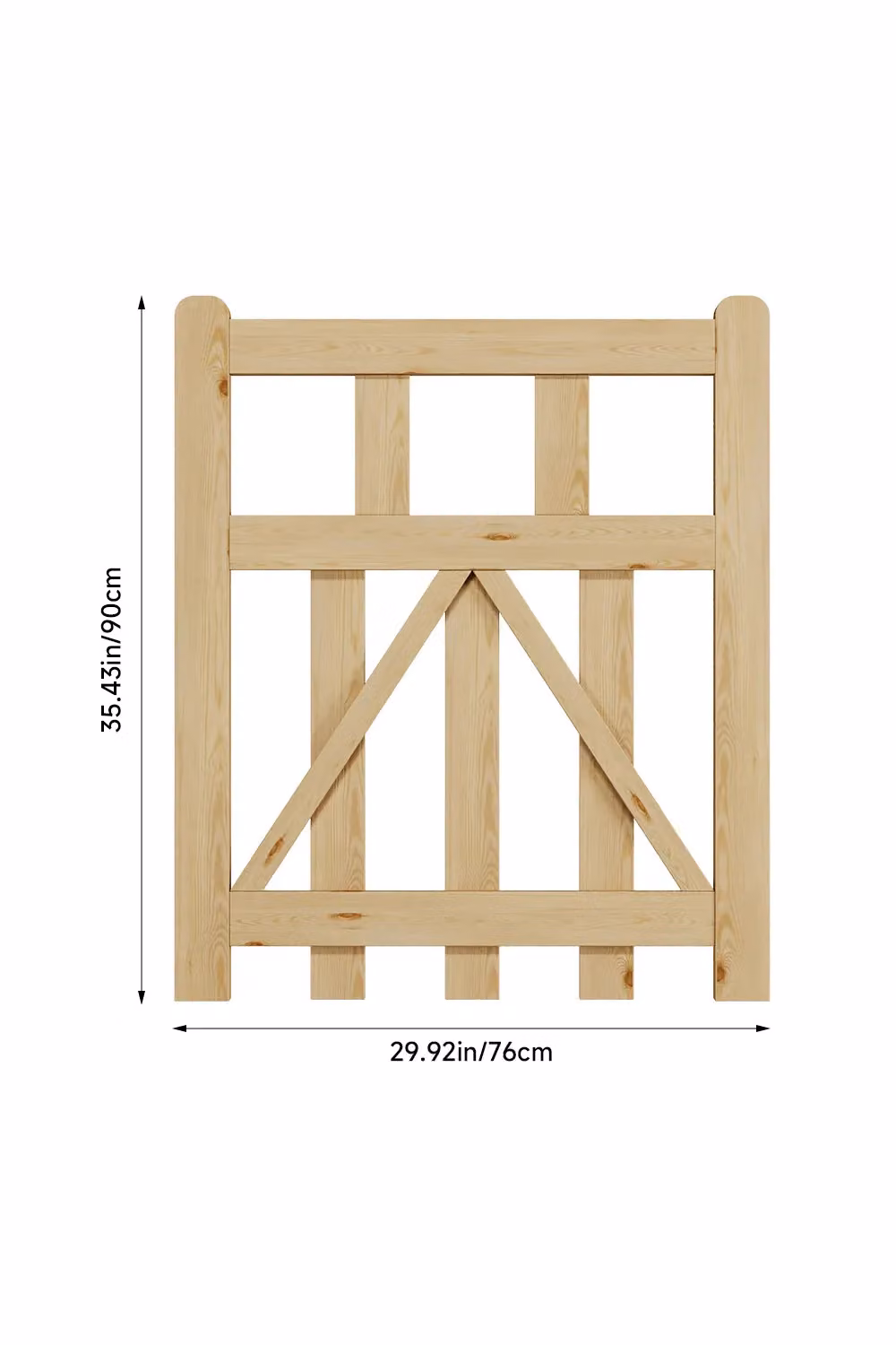 Living and Home Natural Wooden Outdoor Garden Pale Pedestrian Swing Gate, W: 76.2 cm, H: 91.44 cm, D: 91.44 cm – 2
