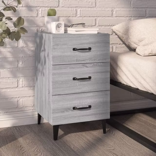 Berkfield Home Grey Sonoma Bedside Cabinet W/D/H: 40 x 40 x 66 cm – 1