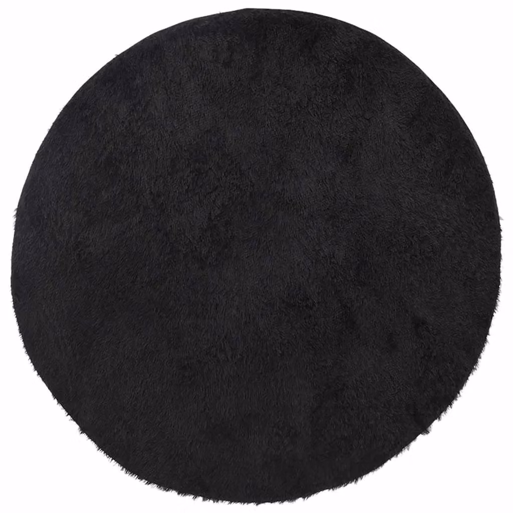 Berkfield Home NAVARRA Black Shaggy High Pile Polyester Rug, W/D/H: 200 x 200 x 1 cm – 2