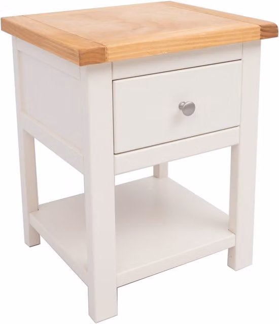 Cabinet Bits Modern White Waxed Pine Freestanding Bedside Cabinet