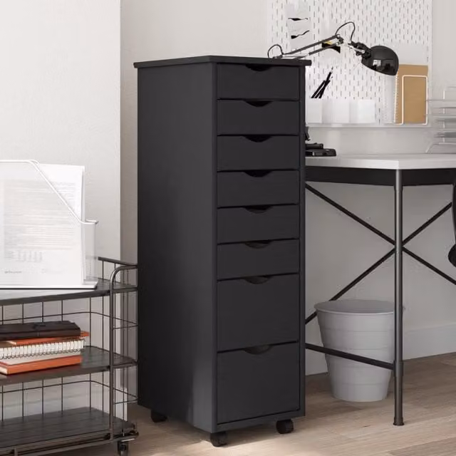 Berkfield Home Rolling Cabinet with Drawers in Moss Grey Solid Pine Wood