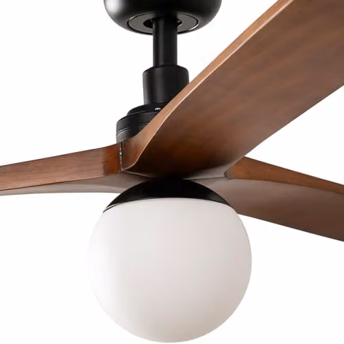 Netlighting Klim Medium Black and Walnut DC Ceiling Fan with E27 Bulb Socket and Remote Control – 2