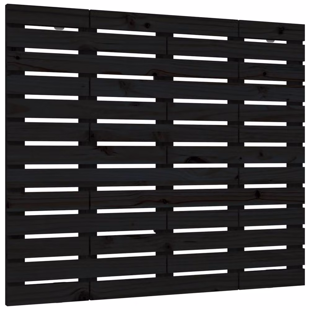Berkfield Home Black Solid Wood Pine Wall Headboard, W: 126 cm, D: 3 cm, H: 91.5 cm – 2