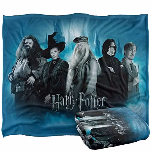 LOGOVISION Harry Potter Hogwarts Teachers Officially Licensed Super Soft Microfibre Fleece Throw Blanket in White and Multicolour, W: 152 cm, D: 127 cm