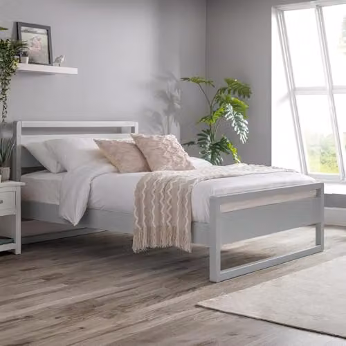 Julian Bowen Venice Minimalist Bed in Grey, W/D/H: 140 x 200 cm – 1