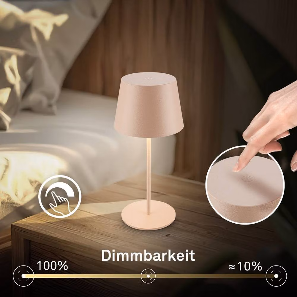 Briloner Beige Rechargeable Dimmable Touch LED Table Lamp – 3