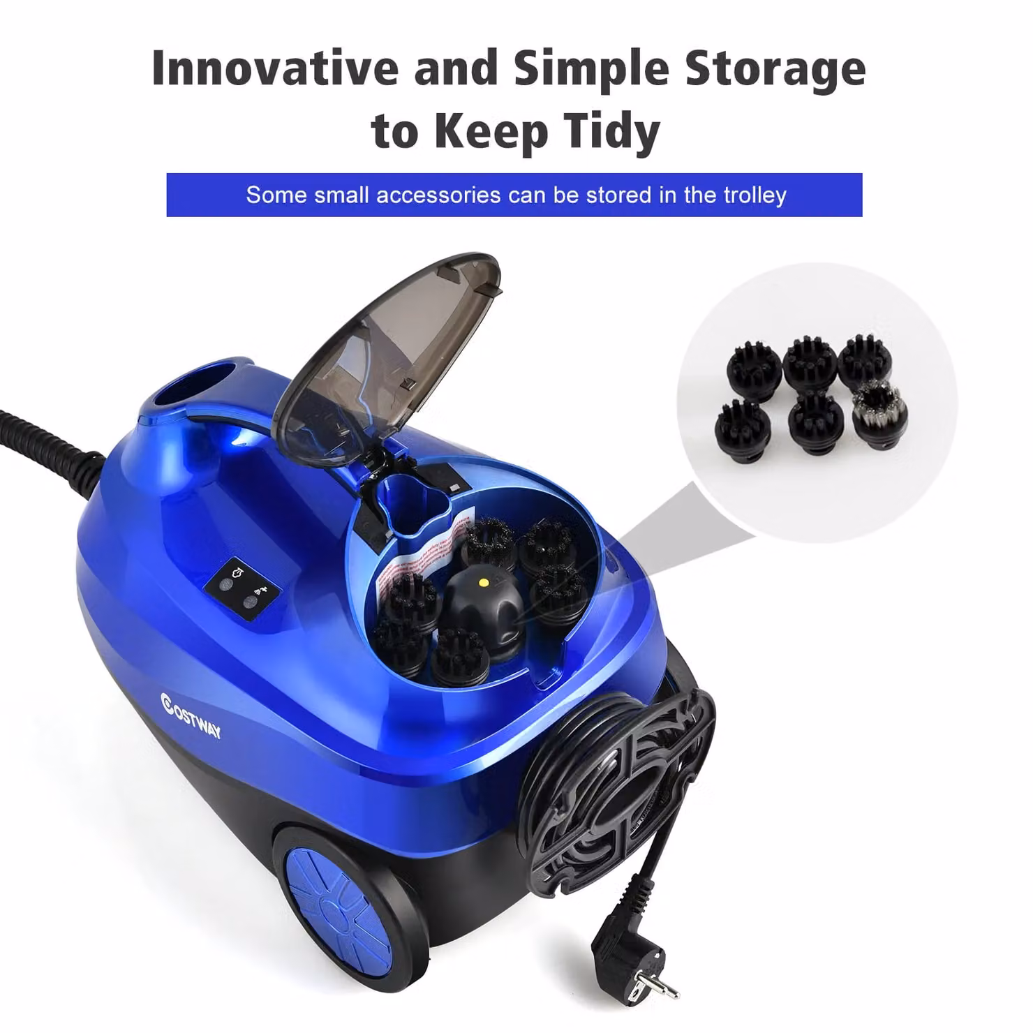 Gymax 2000 W Steam Cleaner with 20 Accessories in Blue – 8