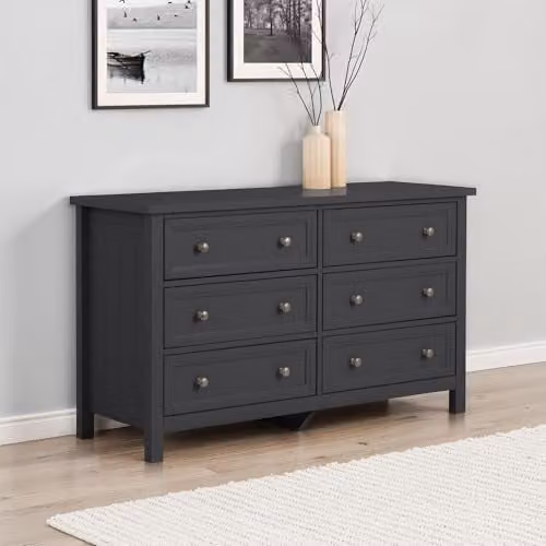 Julian Bowen Maine 6 Drawer Wide Chest in Anthracite Grey – 1