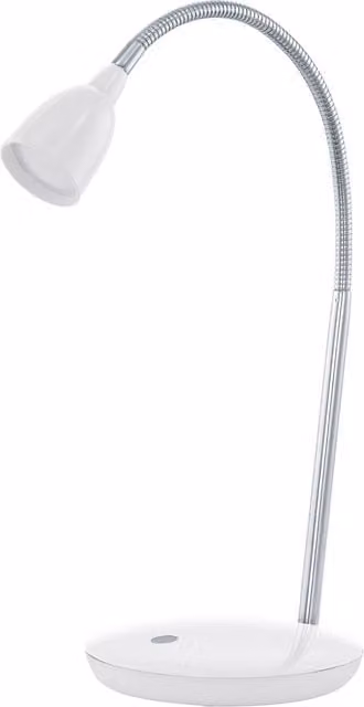 Loops Table Lamp in White and Chrome with LED Bulb Included