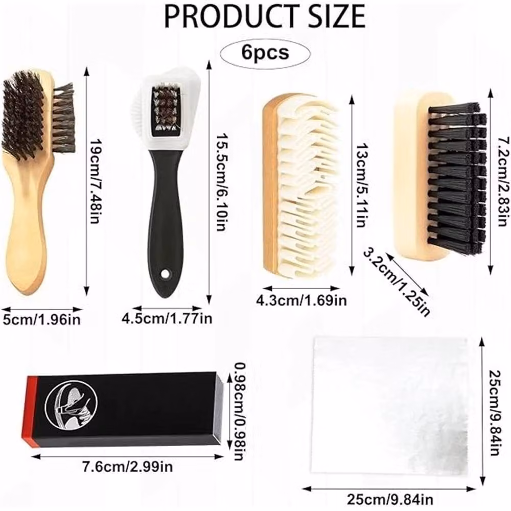 Nordara 6-Piece Multicolour Suede Eraser and Brush Shoe Cleaning Kit, W/D/H: 100 x 15 x 15 cm – 2