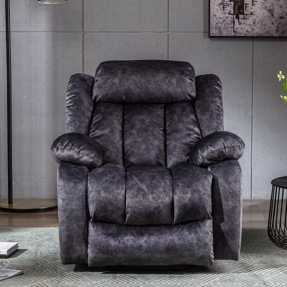 Matteo Grey Fabric and Velvet Power Lift Recliner Chair with Massage and Heat – 3