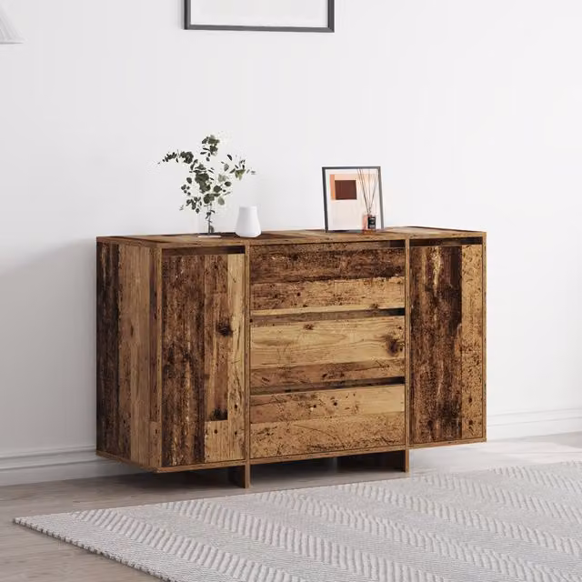Berkfield Home Rustic Old Wood Sideboard in Brown, W/D/H: 120 x 41 x 75 cm – 1