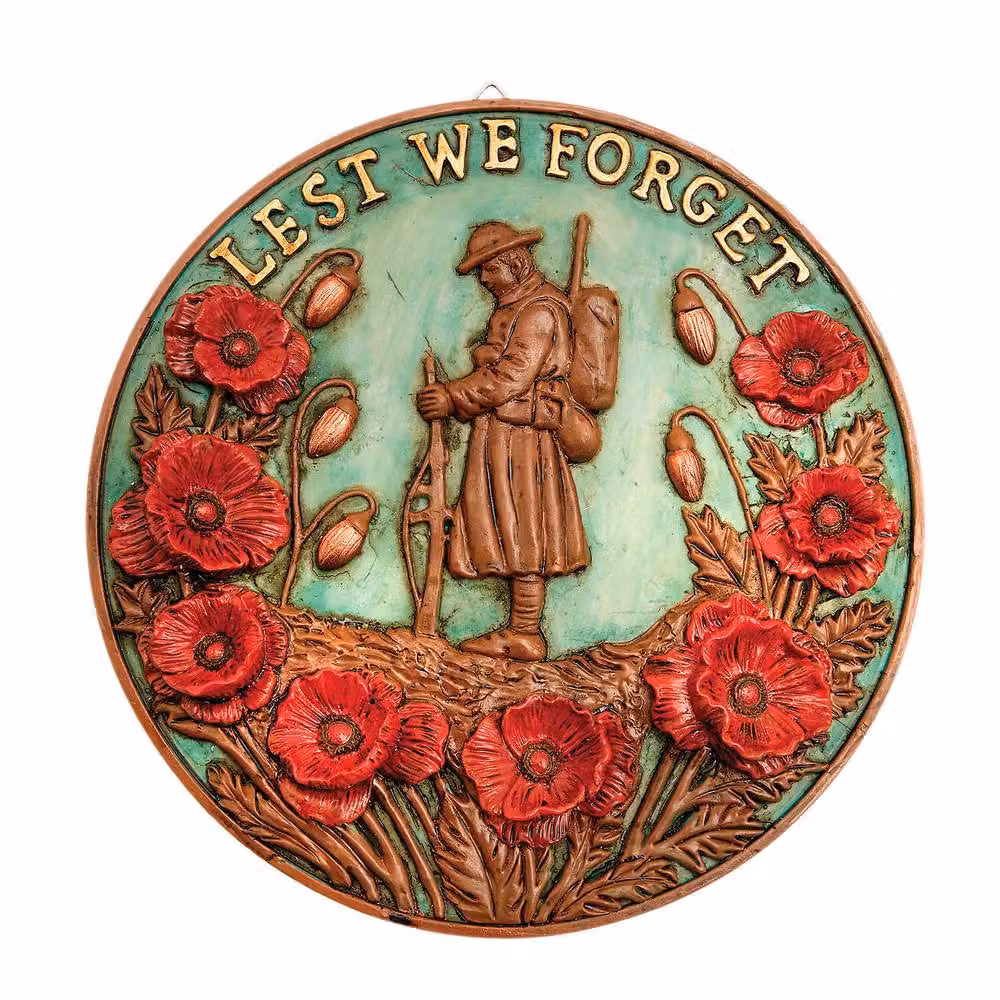 Gainsborough Poppy Wall Plaque, 3D Weatherproof Polyresin Floral Tribute, Diameter: 20 cm – 2
