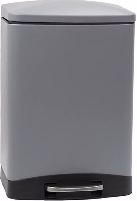Calitek 12 Litre Pedal Waste Bin with Soft Close Lid and Removable Inner Bucket, Grey, W: 39 cm, D: 27 cm, H: 22 cm – 7