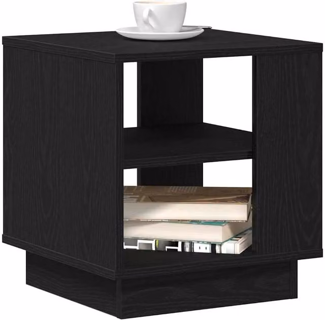 Berkfield Home Elegant Square Coffee Table in Black Oak, W/D/H: 40 x 40 x 43 cm