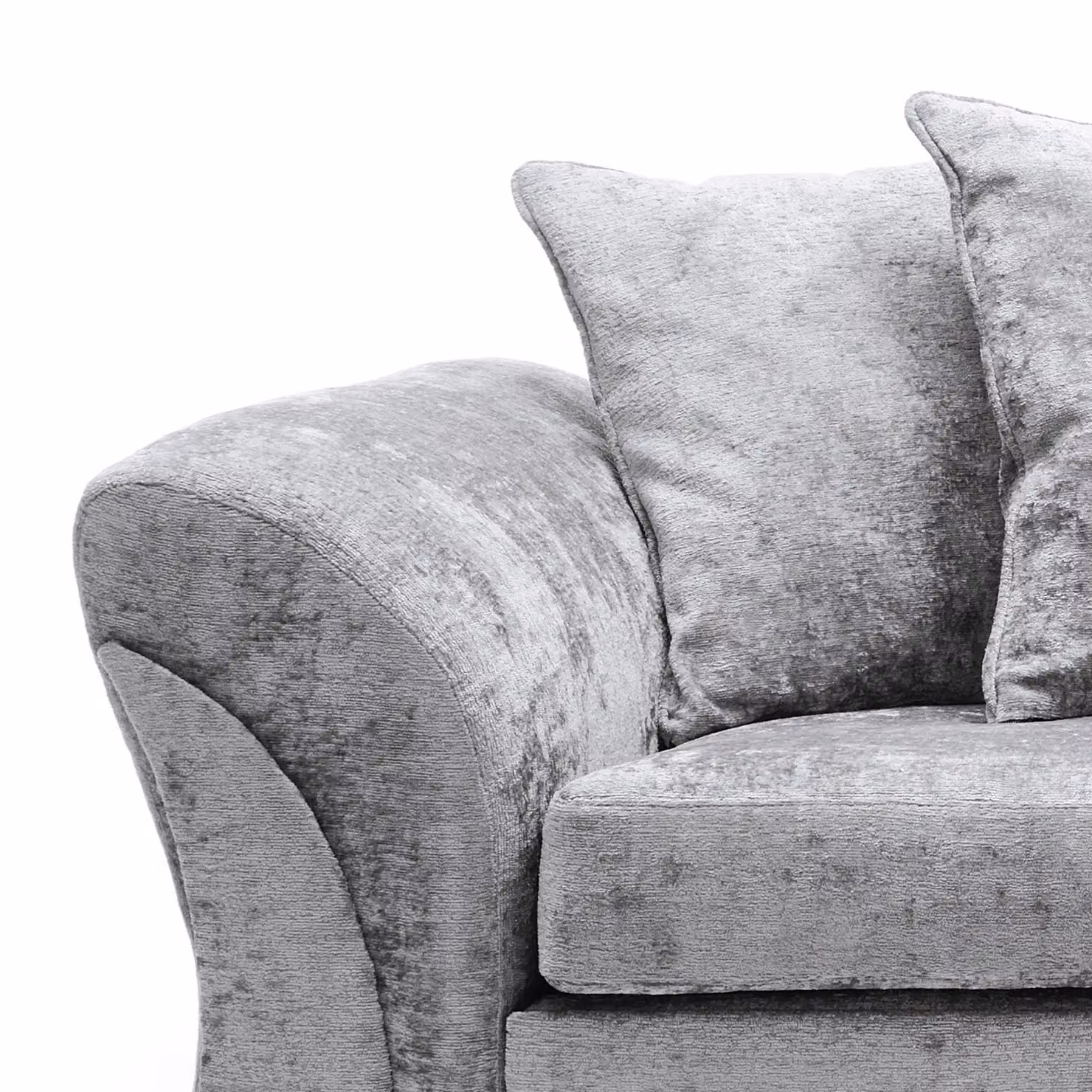 Abakus Direct Farrow 3 Seater Sofa in Light Grey Crushed Chenille – 3