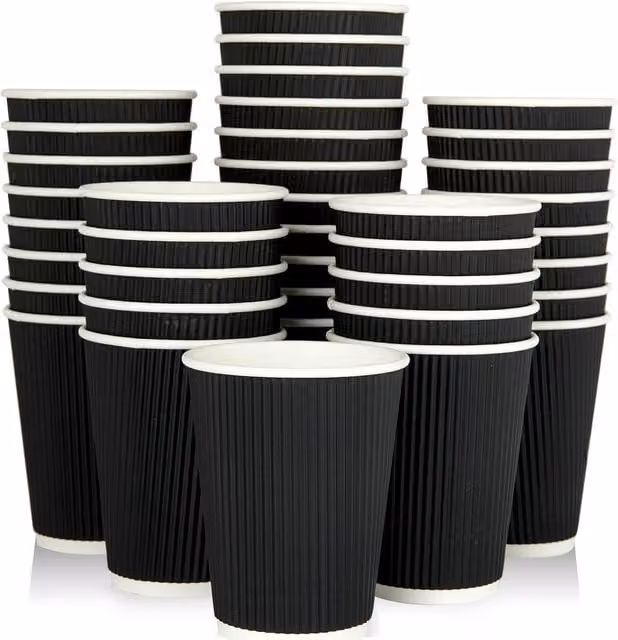 ECONX Black Disposable Kraft Paper Coffee Mug, 354.88 ml