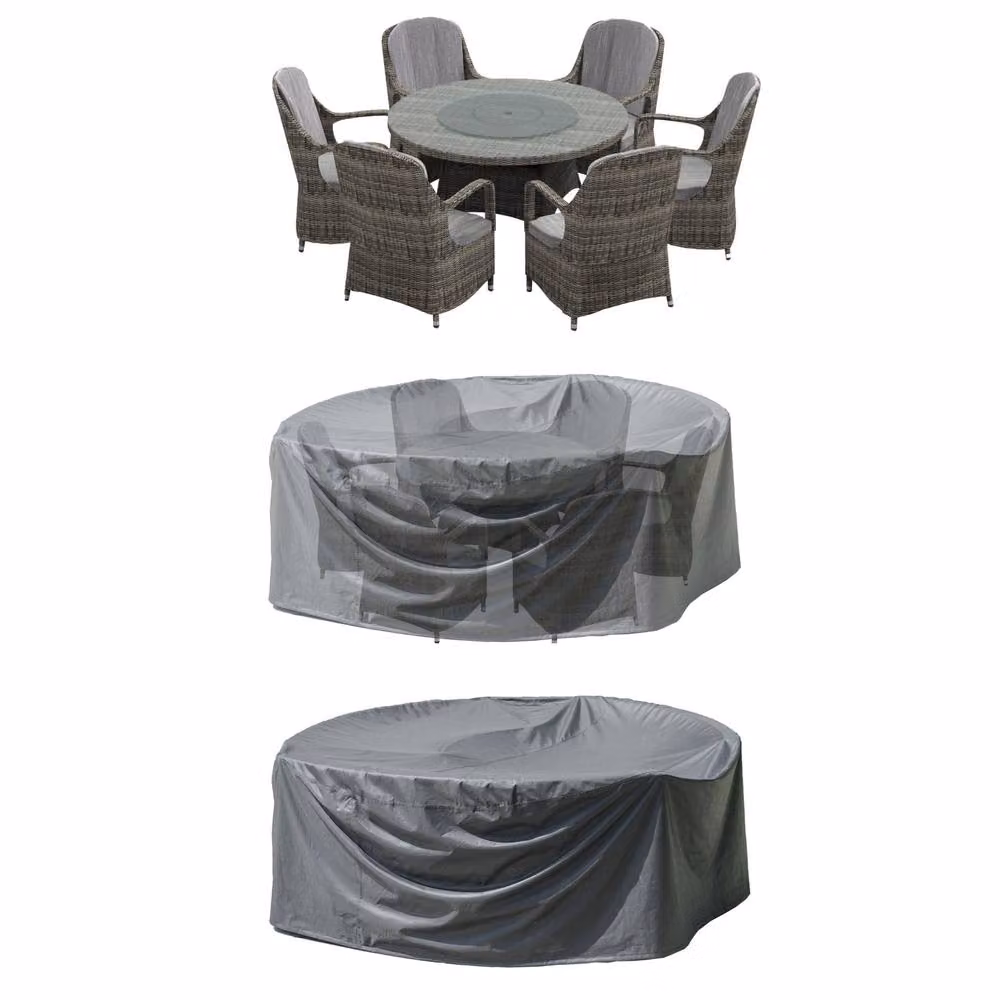 Direct Wicker Waterproof Round Outdoor Patio Rain Cover in Black – 2
