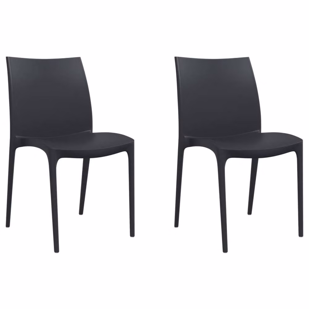 Berkfield Home Beautiful Modern Garden Chairs, 2 Pack, Anthracite, W/D/H: 50 x 46 x 80 cm – 3