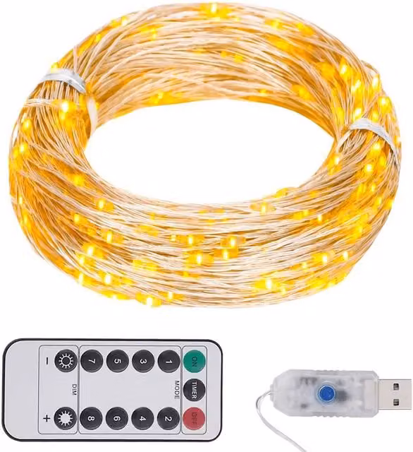 Berkfield Home Warm White LED String Light with 150 LEDs and Remote Control, 15 m