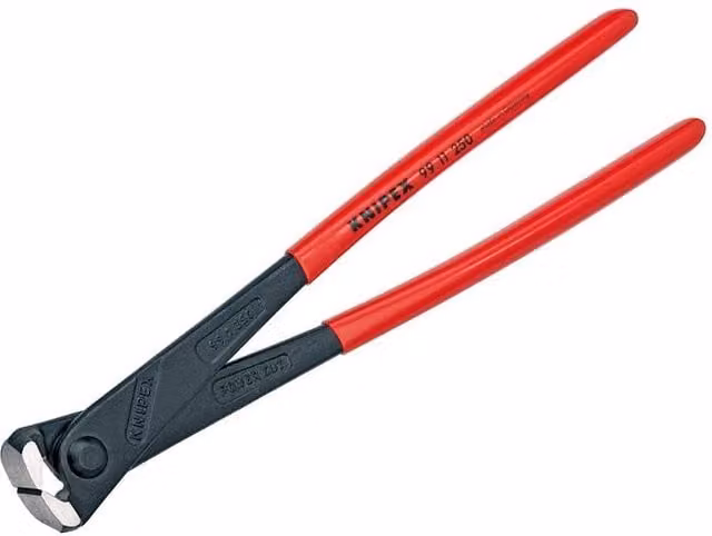 Knipex High Leverage Concreters Nippers with Red and Black Plastic Handles, 250 mm