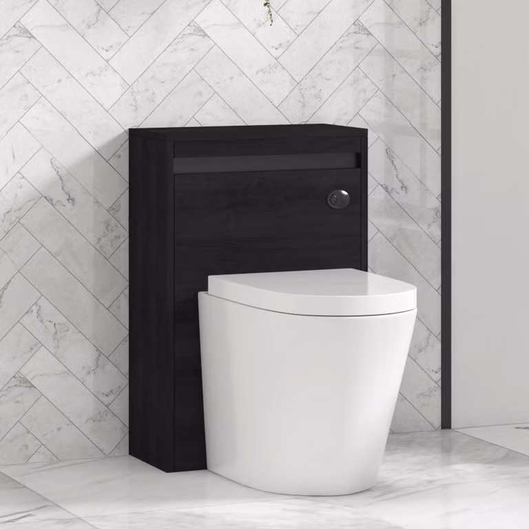 Royal Bathrooms Orion 540mm Hale Black BTW Wall Mounted WC Toilet Unit with Black Accent Trim