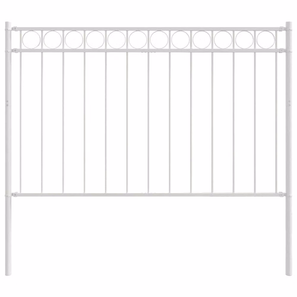 Berkfield Home Elegant Garden Fence in White Steel, W/H: 1.7 x 1 m – 2