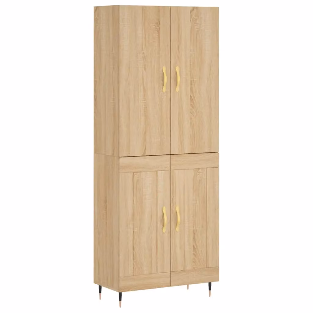 Berkfield Home Sonoma Oak Highboard in Brown, W/D/H: 69.5 x 34 x 180 cm – 2
