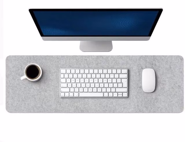 PAWNORA Non-Slip Felt Desk Mat in Light Grey – 1