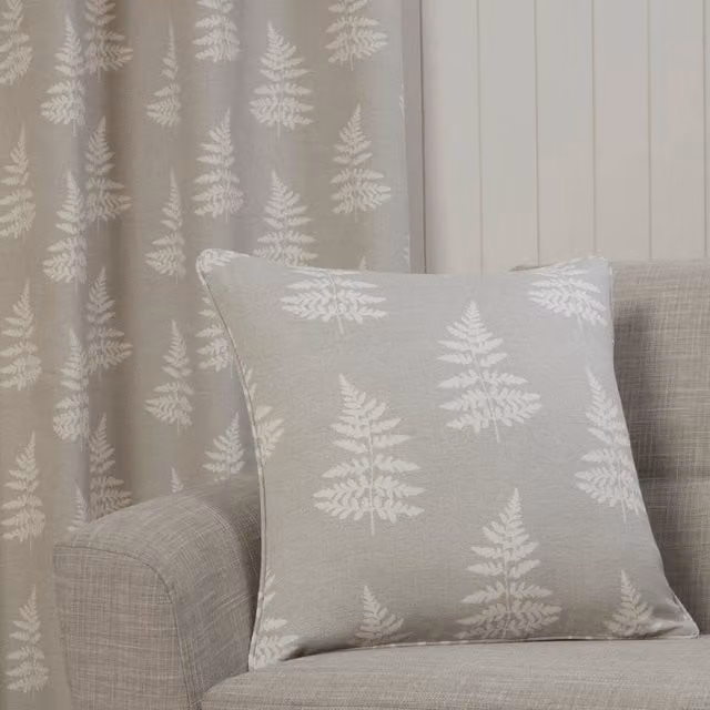 Terrys Modern Floral Square Filled Cushion, Silver/Grey, W/D/H: 45 x 45 x 45 cm