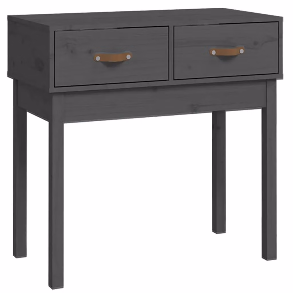 Berkfield Home Rustic Grey Solid Pine Console Table W/D/H: 76.5 x 40 x 75 cm – 2