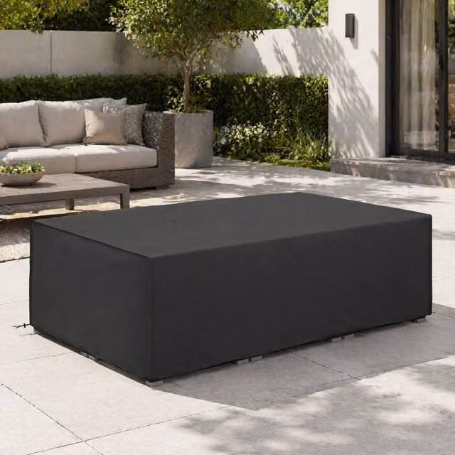 STILVORA Black Polyester Corner Sofa Garden Furniture Cover W: 222 cm, D: 155 cm – 1