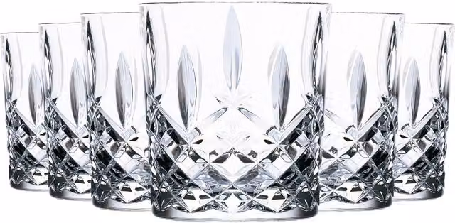 RCR Crystal Orchestra Geometric Cut Glass Tumbler, 340ml, Clear