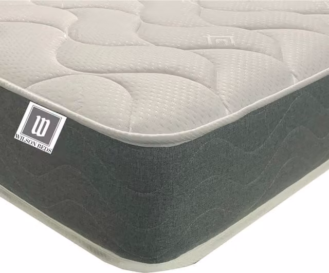 Wilson Beds Limited Hybrid Spring and Memory Foam Quilted Mattress in Grey and White, W/D/H: 180 x 200 x 23 cm