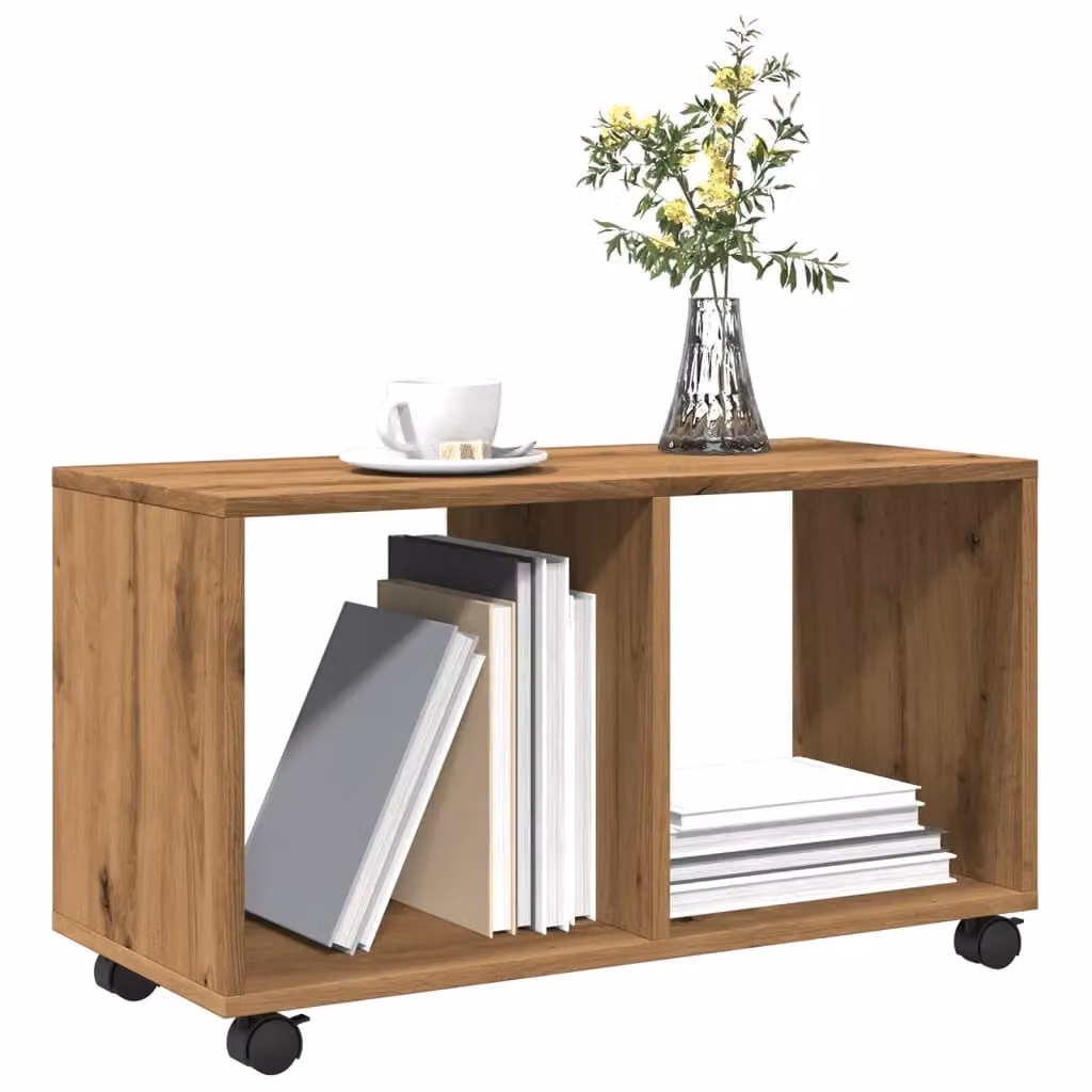 Berkfield Home vidaXL Rolling Cabinet in Artisan Oak, Brown, W/D/H: 72 x 33 x 42.5 cm – 3