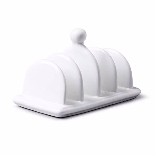 Wm Bartleet & Sons Traditional 4 Slot Porcelain Toast Rack in White