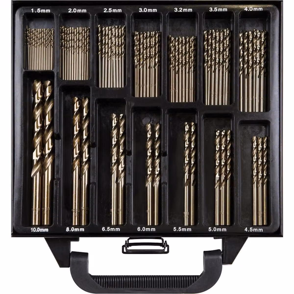 Loops 99 Piece HSS Cobalt Twist Drill Bit Set with Stainless Steel Tips in Multicolour – 3
