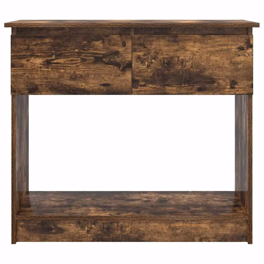 Berkfield Home Modern Console Table with Drawers in Smoked Oak Brown, W/D/H: 85.5 x 38.5 x 74.5 cm – 4