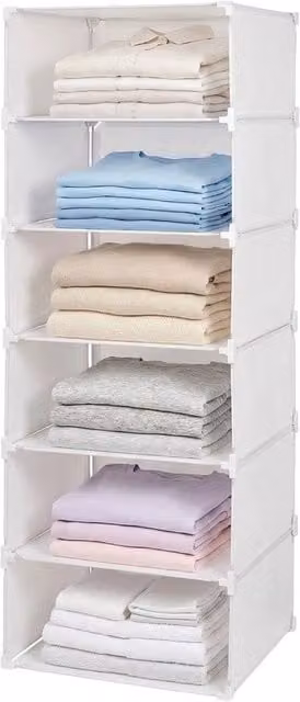 FLAVORA White 5-Storey Modular Cube Storage Cabinet – 1