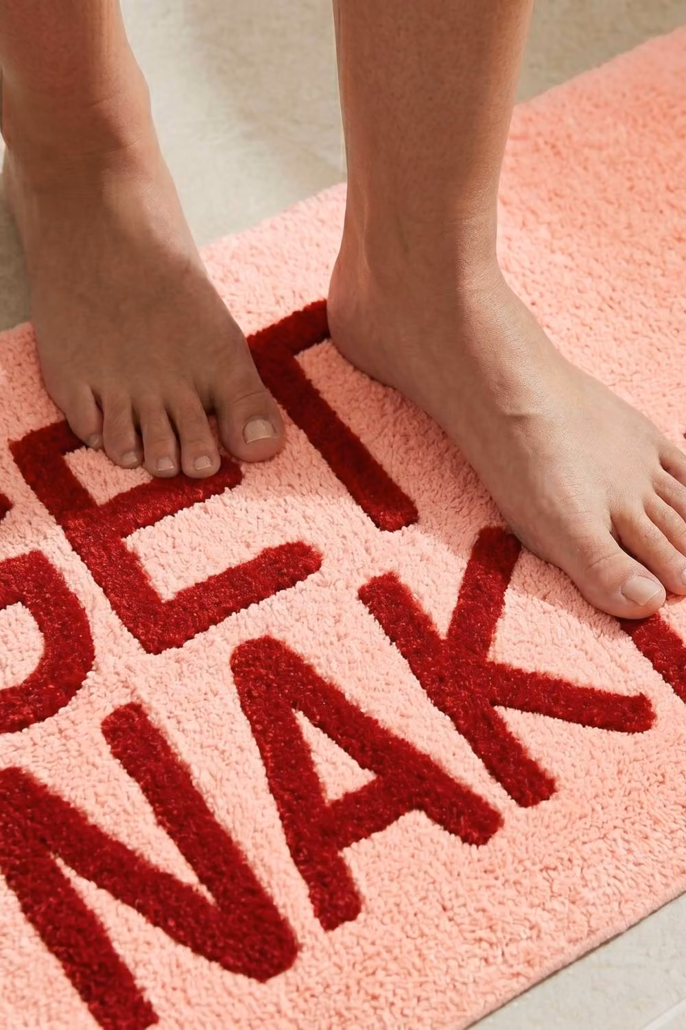Mooky Mats Get Naked Pink Non-Slip Graphic Bath Mat, W: 80 cm, D: 50 cm – 4