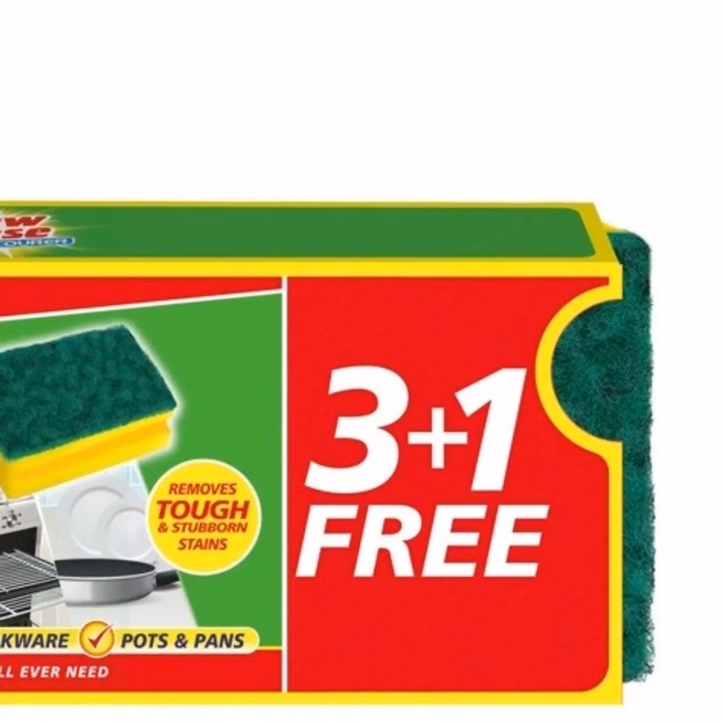 Elbow Grease Gripped Sponge Scourers, Pack of 4, Light Green – 2