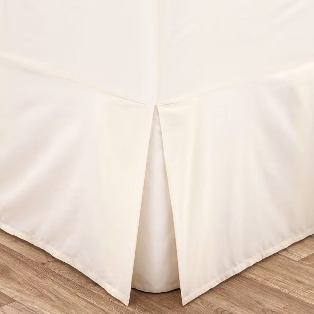 Catherine Lansfield Easy-Iron Percale Cotton Valance Fitted Sheet in Cream