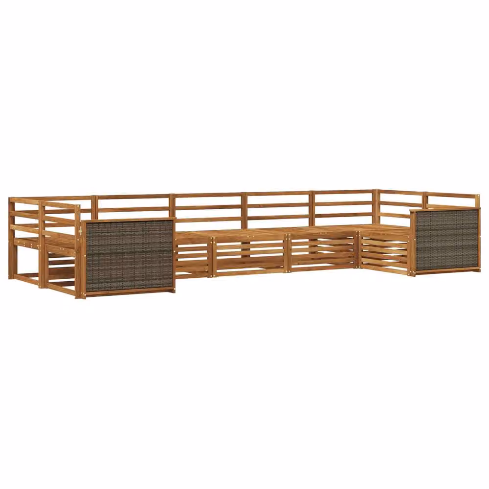 Berkfield Home 7 Piece Modern Outdoor Sofa Set in Brown Treated Acacia Wood – 2