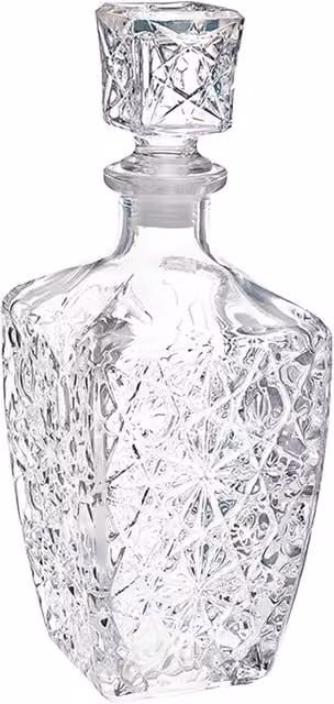 Bormioli Rocco Geometric Glass Decanter with Stopper, Transparent, 0.78 l