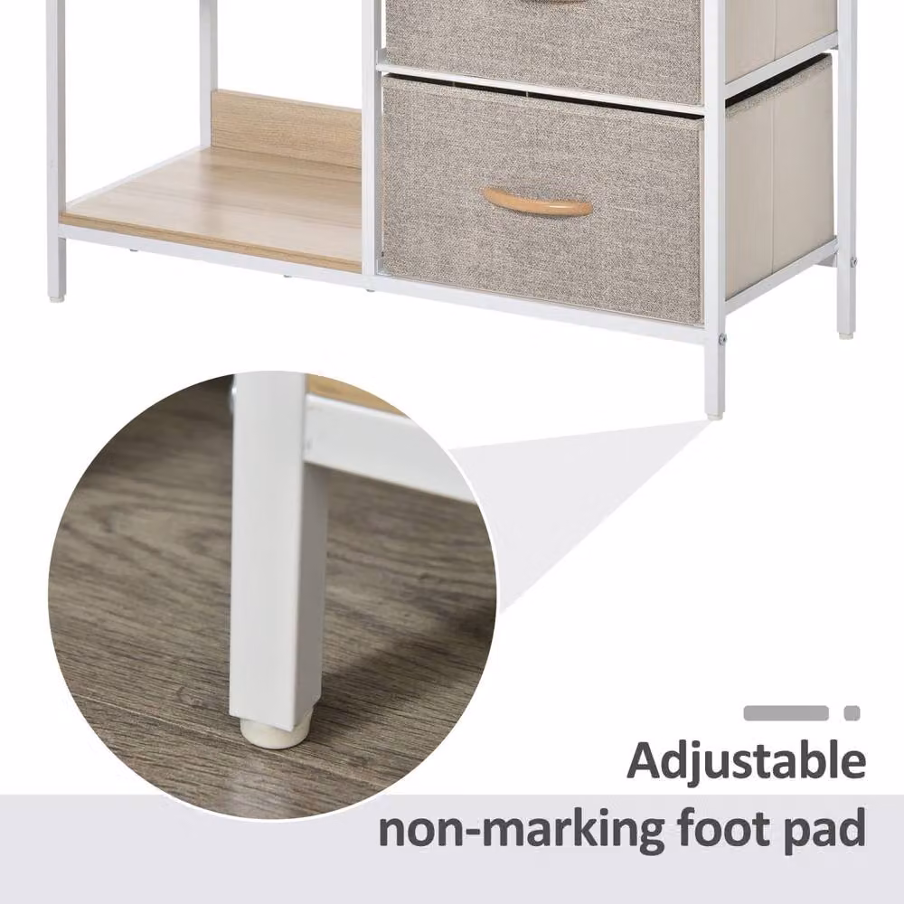 Wyld Haus Pasaha Storage Chest with 3 Drawers and 2 Open Shelves in White – 6