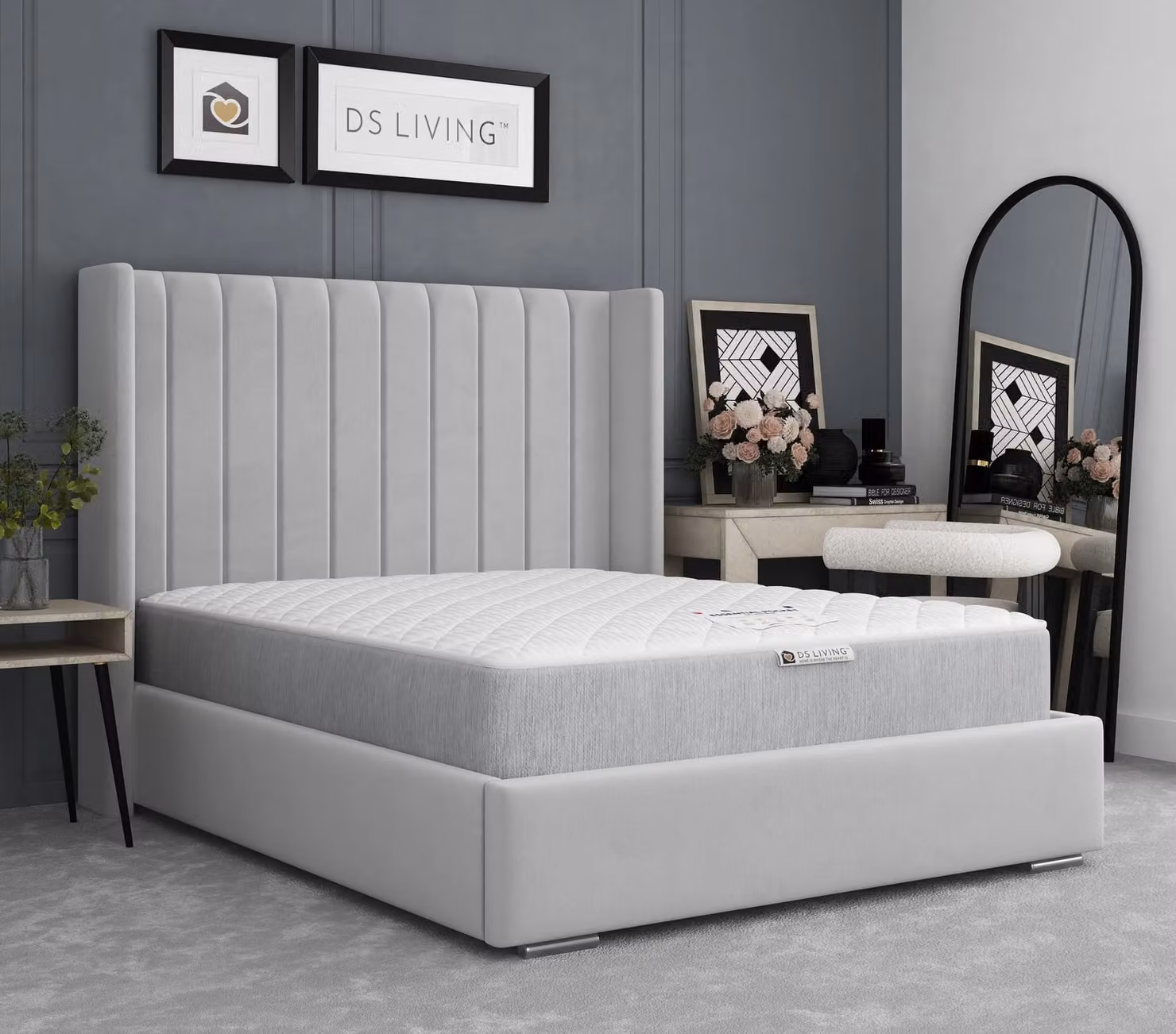 DS Living Imperial Hybrid Pocket Gel Essentials Mattress in Grey, W/D/H: 120 x 200 cm – 4